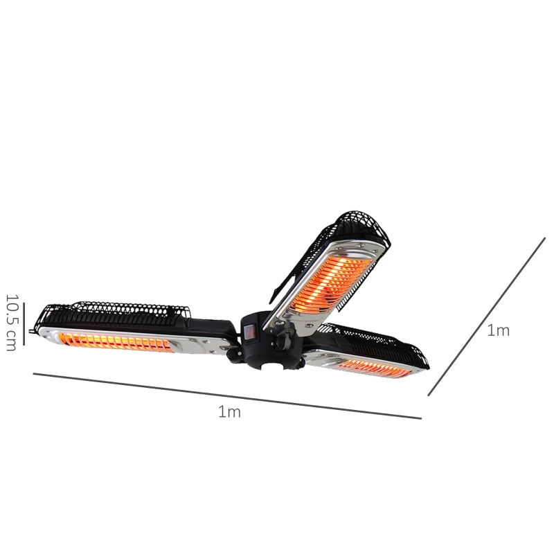 Parasol Mounted Infrared Electric Heater for Outdoor Gazebo and Patio, 2000W