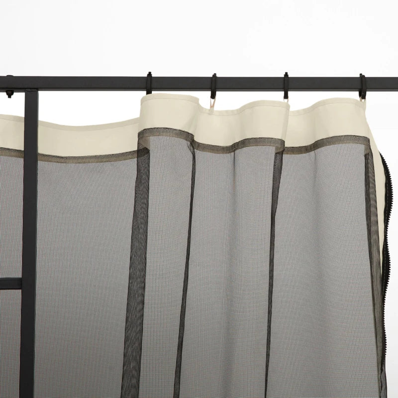 Beige Mesh Sidewall Netting Replacement for Patio Gazebo Canopy Tents, 302 x 207cm