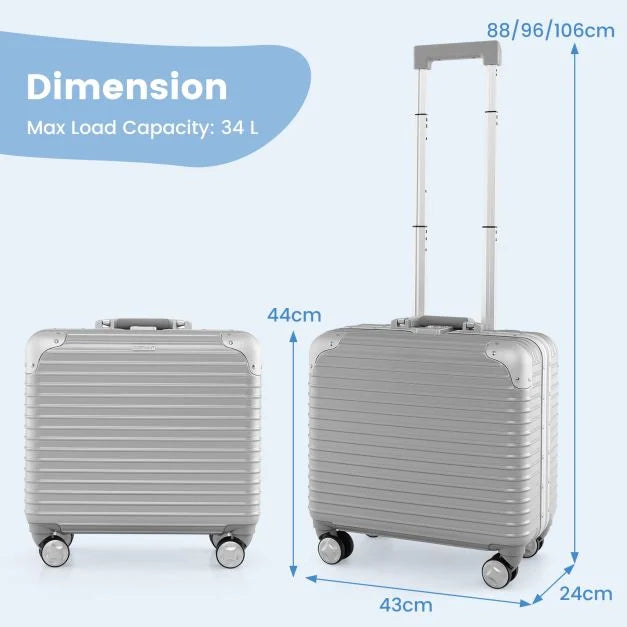 Travel-Friendly Under-Seat Carry-On with 360° Spinner Wheels