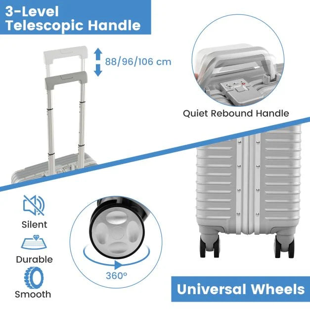 Travel-Friendly Under-Seat Carry-On with 360° Spinner Wheels