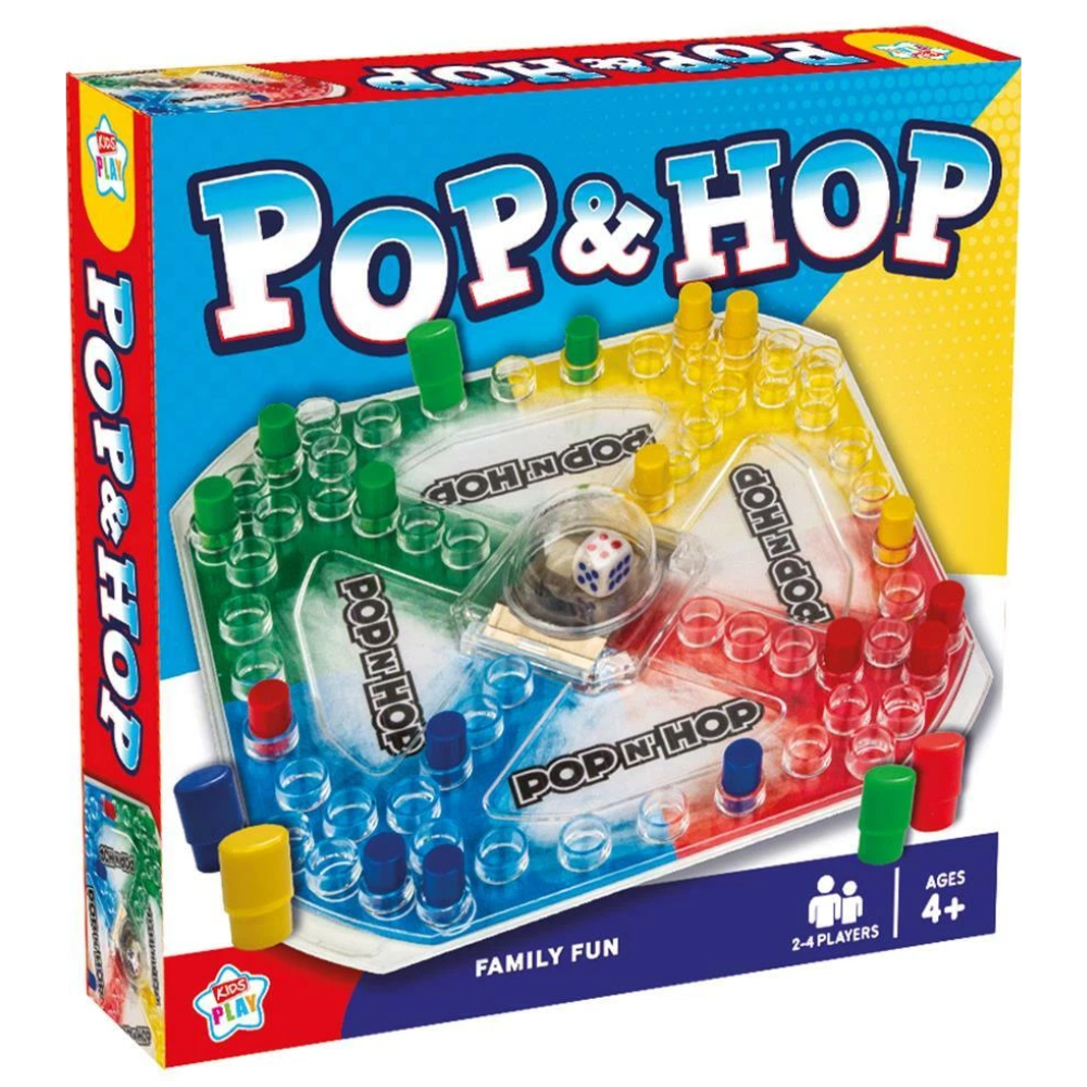 Kids Play Pop and Hop Frustration Board Game Popping Dice Family Fun 2-4 Players Age 4+