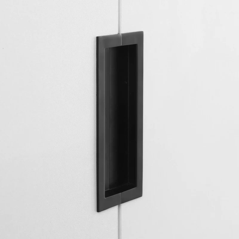 2-Door Bedroom Wardrobe with Drawers & Hanging Rod - Black