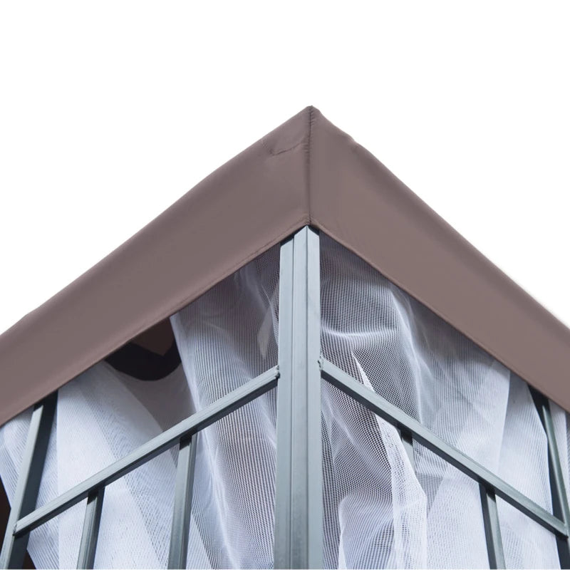 Stylish Garden Pavilion Tent Shelter with Mosquito Net and Steel Frame 3x3m