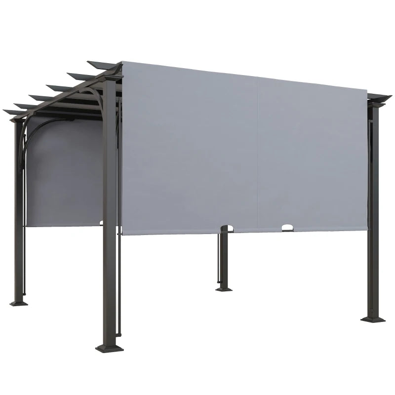 Durable Grey Pergola Gazebo with Adjustable Roof – Perfect for Gardens, 3x3m