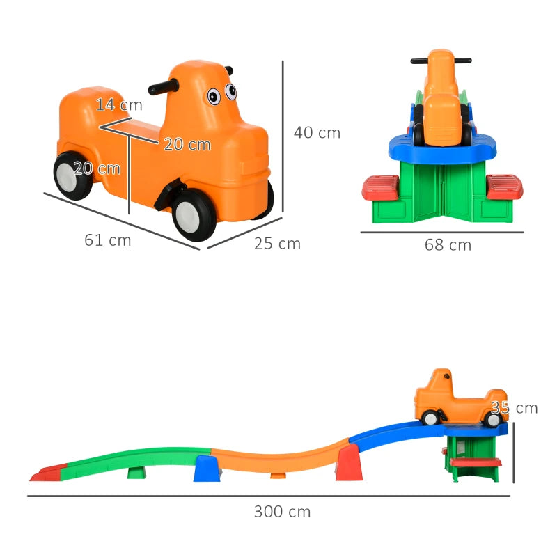 Ride-On Kids Roller Coaster with Four Pieces and Non-Slip Steps, Ages 2-5, Multicolour