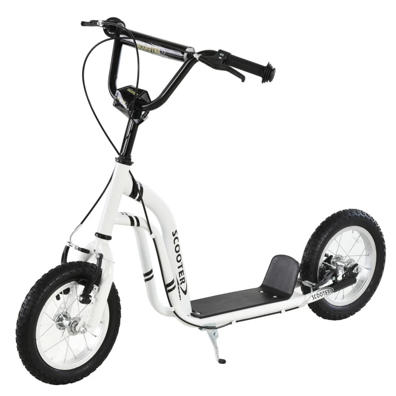 Sturdy Metal Frame Kick Scooter with Dual Brakes and Adjustable Handlebar – 12", Black