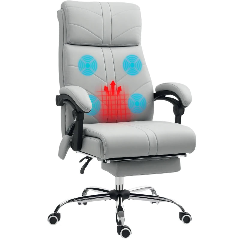 Light Grey Faux Leather Massage Desk Chair