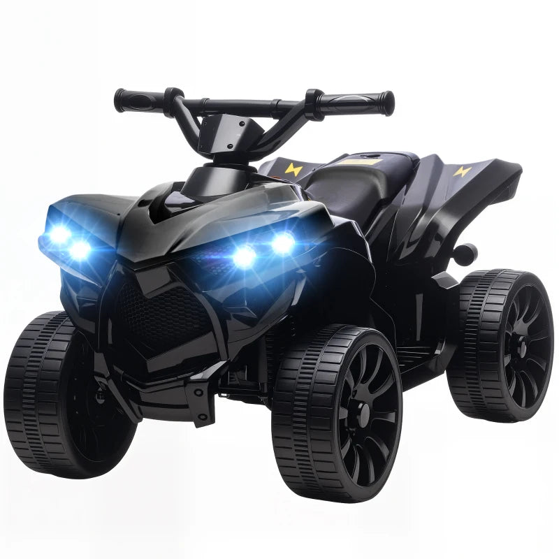 Ride-On Electric ATV for Boys & Girls with Lights and Music – 4-Wheeler, 6V, Black