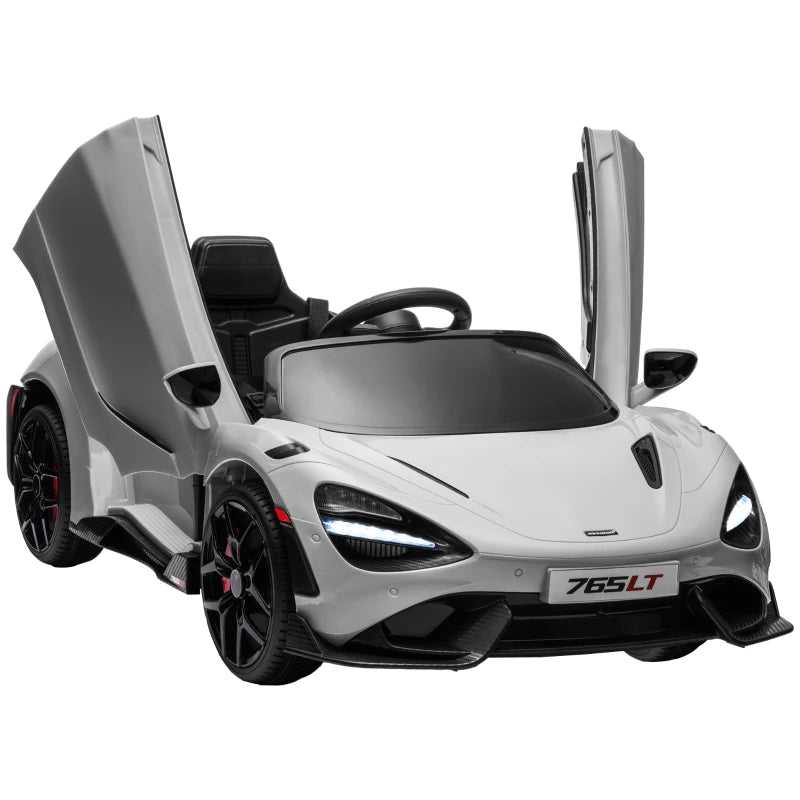 Grey 12V Kids Electric Ride-On Car with Remote Control, Butterfly Doors & Wheels