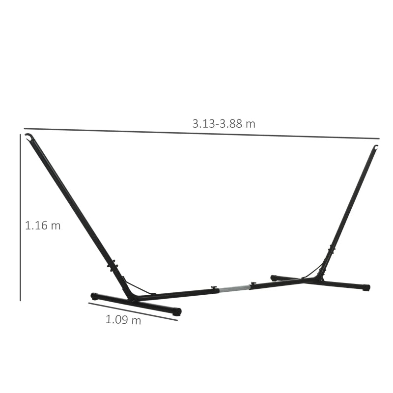 Metal Frame Adjustable Hammock Stand for Outdoor Patio Garden Camping 3.1 to 3.8 Meters