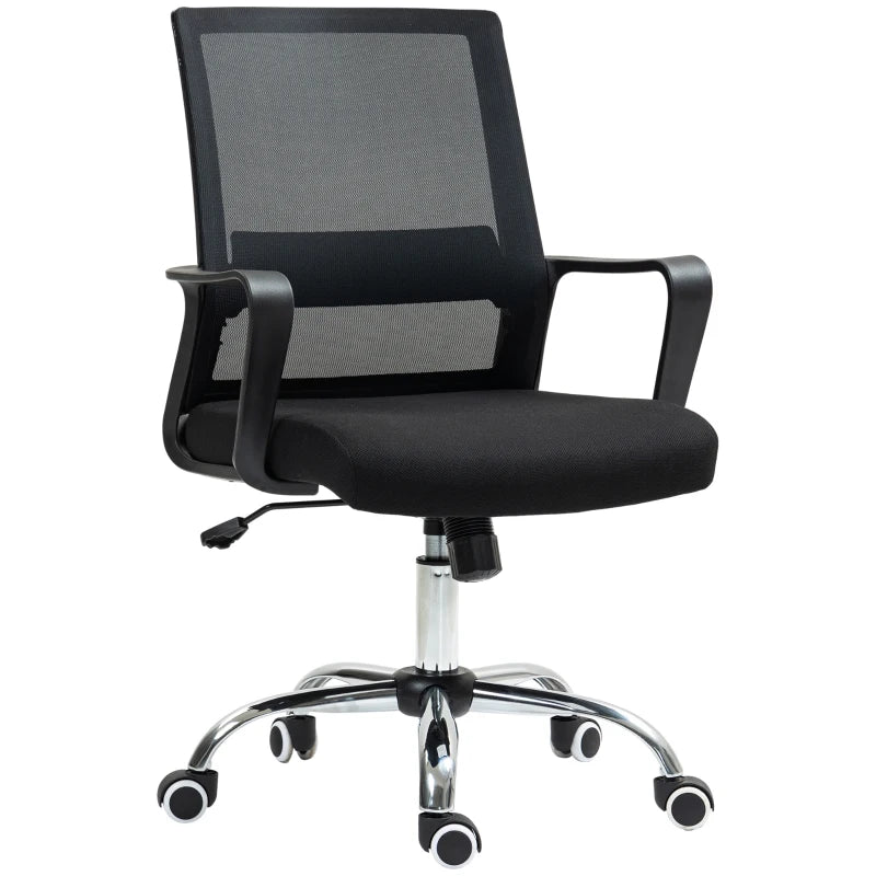 Office Chair with Mesh Back and Rolling Wheels – Black