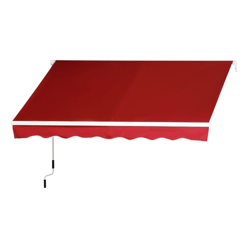 Manual Retractable Patio Awning Shelter 2.5x2m UV Protection for Outdoor Use