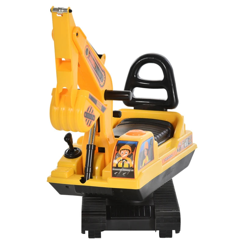 Excavator Ride On Toy Tractor – Movable Digger Construction Truck for 3 Year Olds