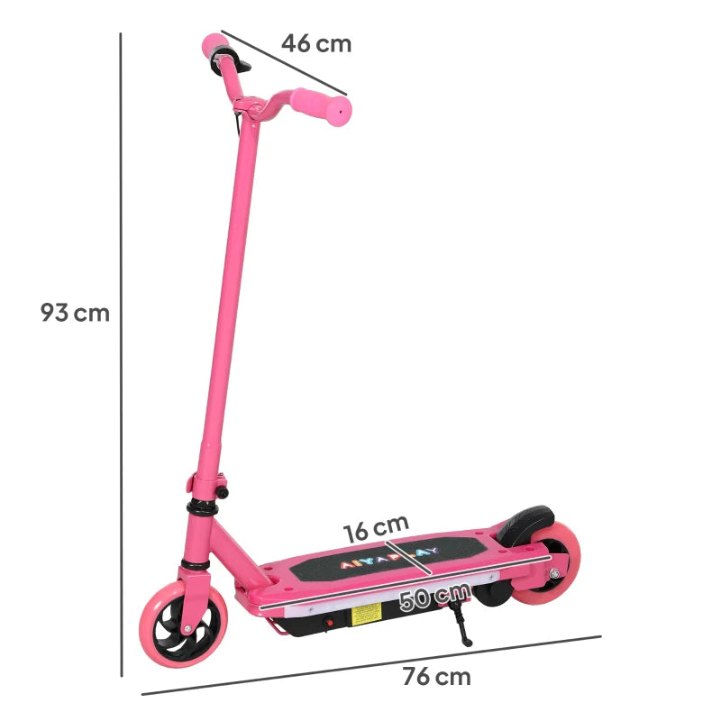 Electric Scooter for Kids Ages 6–14 with Colorful LED Lights – Pink, Safe & Stylish