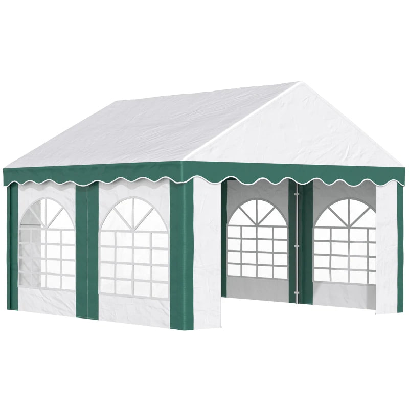 Waterproof Marquee Gazebo with Windproof Sides, Stylish Emerald Green 4x4m
