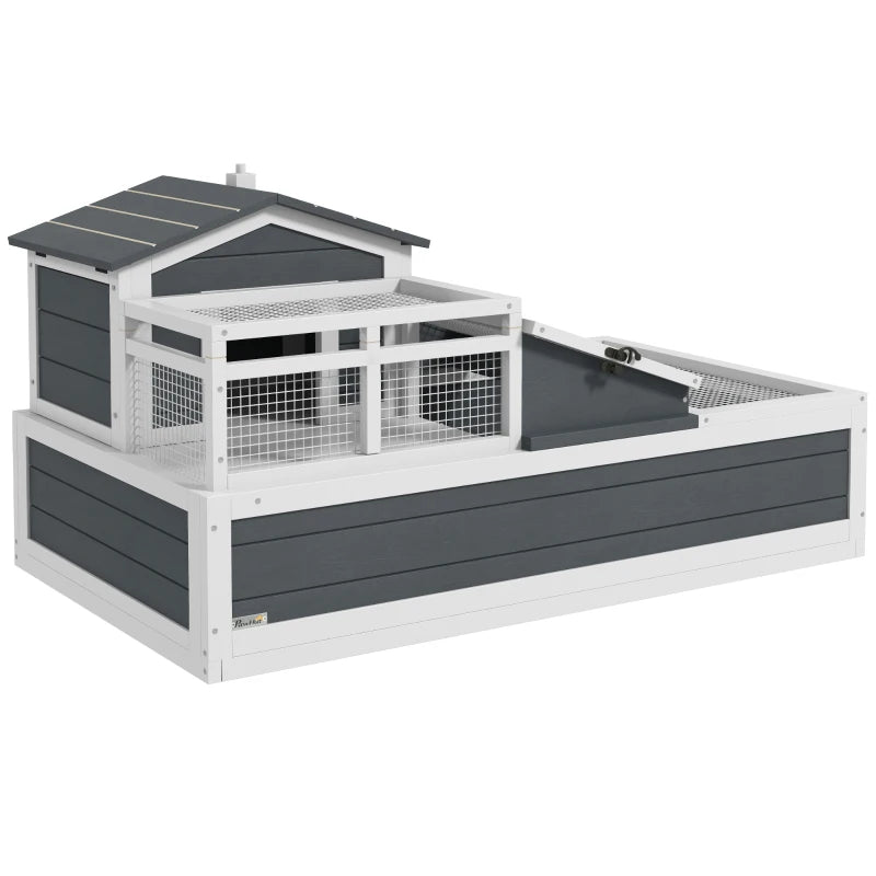 Tortoise House 2 Stories, 3 Rooms with Openable Roof & Balcony – Grey