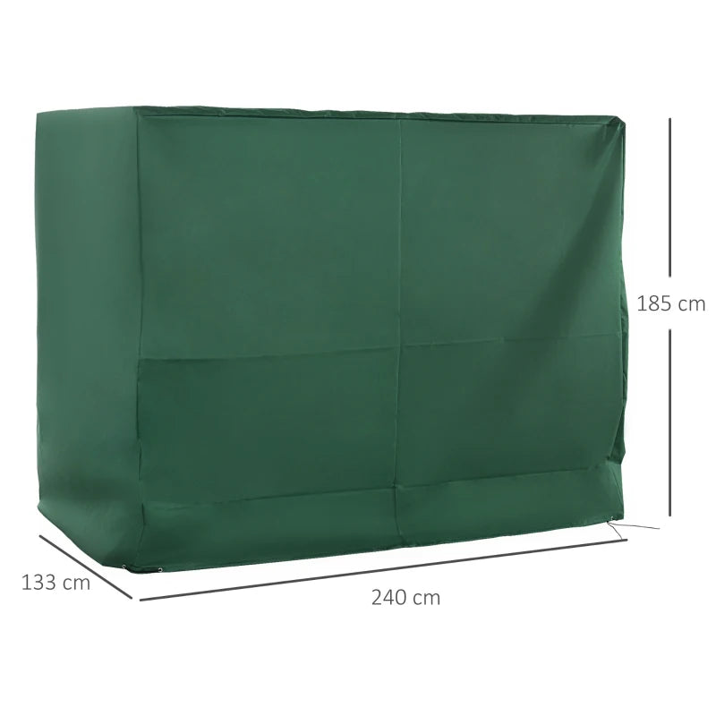 Protective Cover for 3-Seat Garden Swing Chair – Water & UV Resistant, Green, 240x133cm