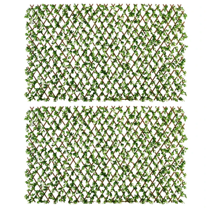 Faux Eucalyptus Leaf Privacy Trellis for Garden Walls and Balcony Decoration, 2 x 1m