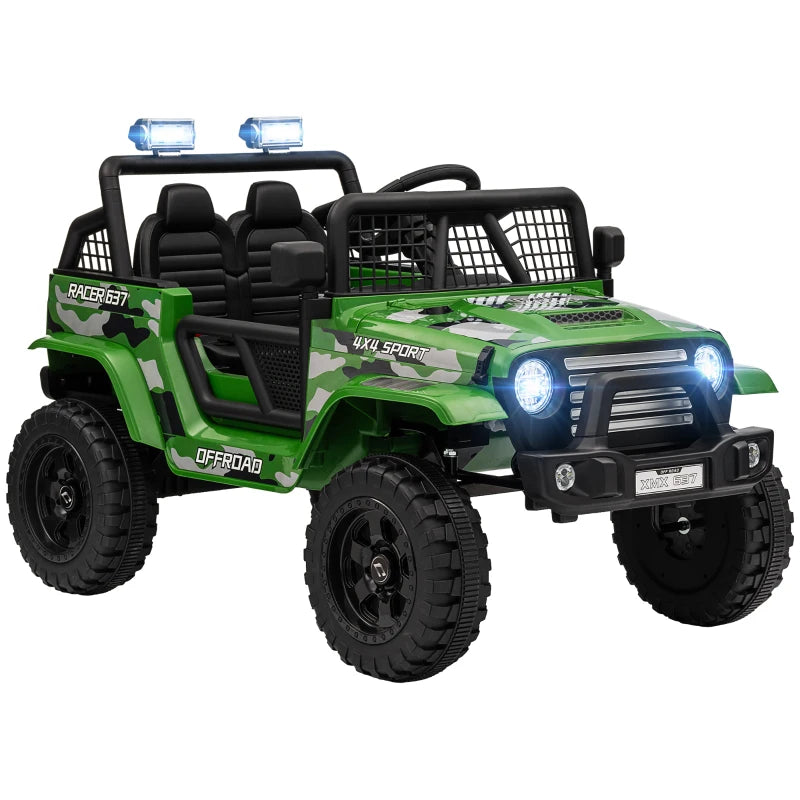 12V Battery-Powered Kids Electric Truck with Remote, Suspension, Lights & Music – Green