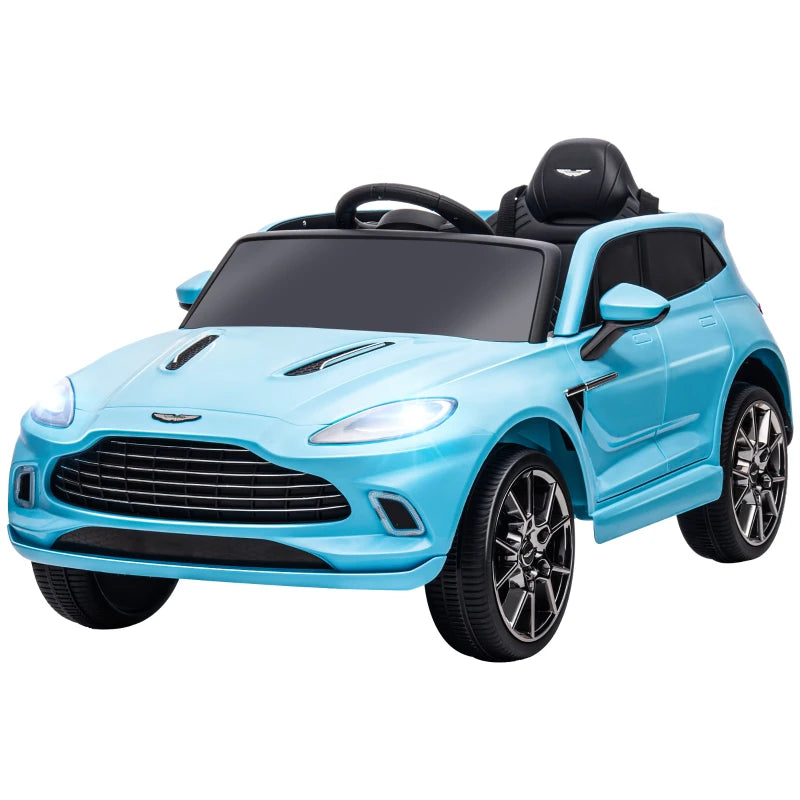 Blue 12V Aston Martin DBX Licensed Kids Ride-On Car with Music, Lights & Horn