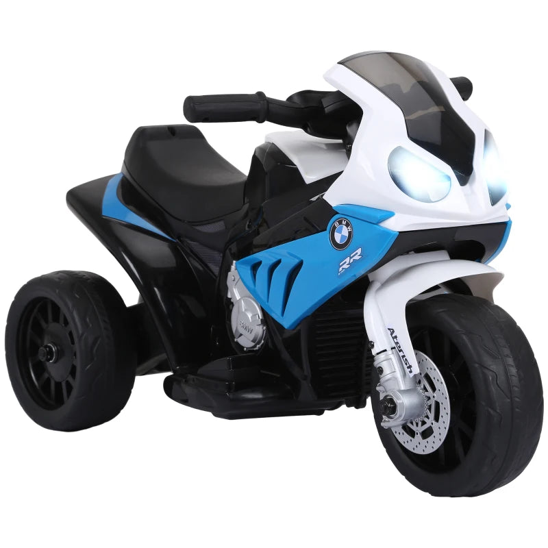 Kids Electric Ride-On BMW Style Motorbike with Headlights, Music & 6V Battery - Blue