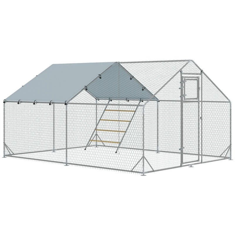 Walk-In Chicken Enclosure with Feeder & Perch