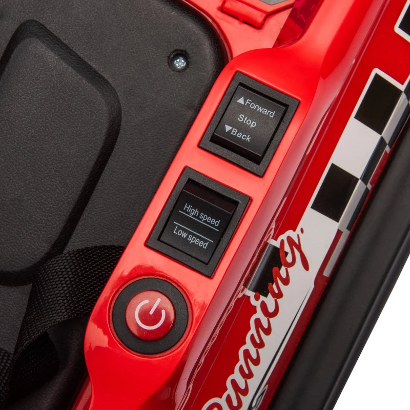 Electric Kids Bumper Car with Lights, Music & Horn – Red Fun Ride-On Toy 6V Battery