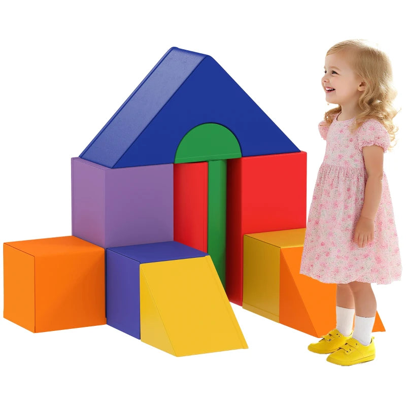Multicolored 11-Piece Foam Play Set for Kids – Soft Blocks for Climbing & Crawling