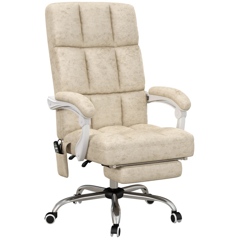 Comfy Office Chair – Beige, Heat, Massage & Recline