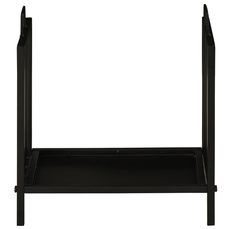 Durable Metal Firewood Log Holder with Handles for Indoor and Outdoor Use