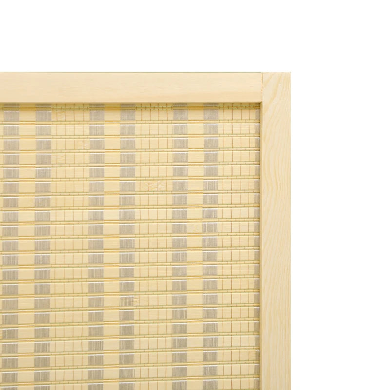 Natural 4-Panel Room Divider, Folding Privacy Screen for Home/Office