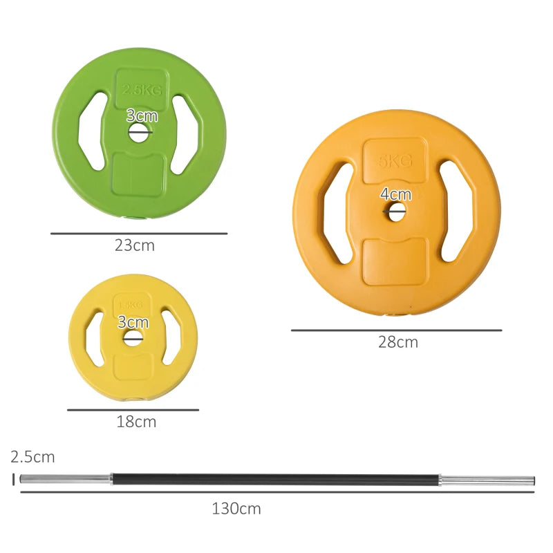 Home Gym Barbell Weights – 20kg Adjustable Strength Set