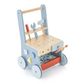 2-in-1 Wooden Baby Push Walker with Multi-Activity Play Center for Toddlers