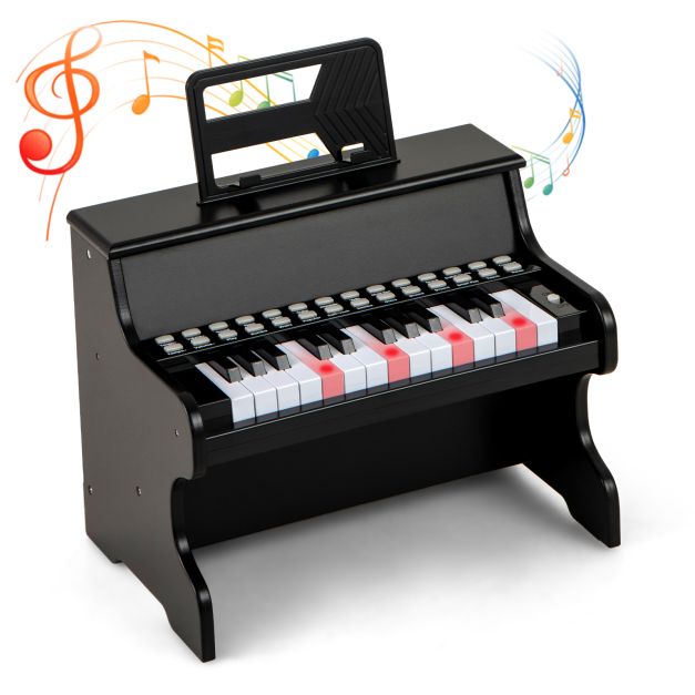 Kids Wooden Piano Keyboard 25 Keys with Music Stand – Digital Learning Gift