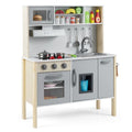 Wooden Kids Kitchen Set with Microwave, Stove Tops & Oven