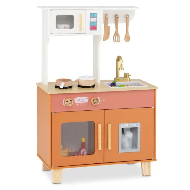 Wooden Kitchen Toy Set with Cookware for Kids Ages 3–6