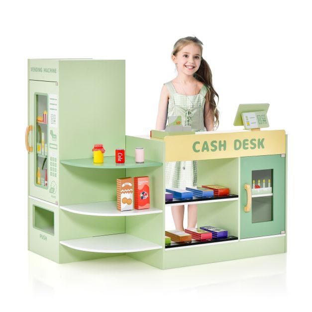 Wooden Kids’ Grocery Store Playset – Supermarket Pretend Play Toy