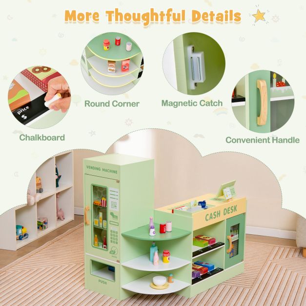 Wooden Kids’ Grocery Store Playset – Supermarket Pretend Play Toy