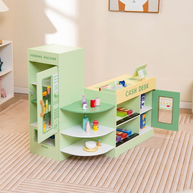 Wooden Kids’ Grocery Store Playset – Supermarket Pretend Play Toy