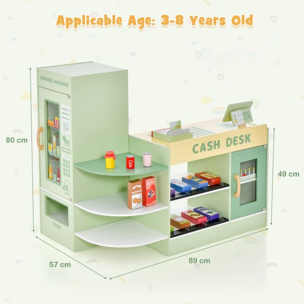 Wooden Kids’ Grocery Store Playset – Supermarket Pretend Play Toy