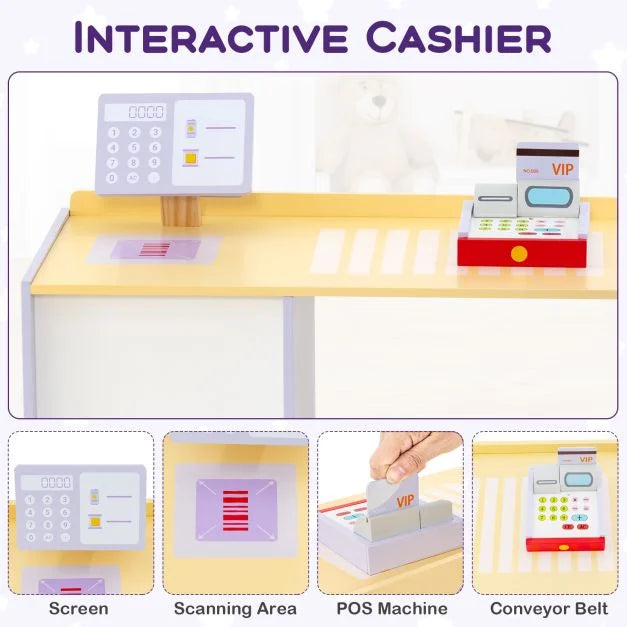 Wooden Kids’ Grocery Store Playset – Supermarket Pretend Play Toy