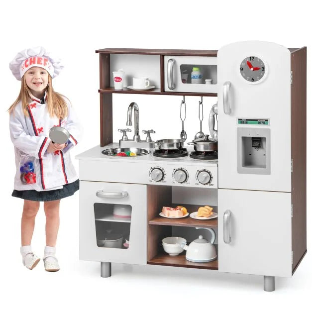 Toddler Pretend Play Kitchen Set with Lights & Sound Features