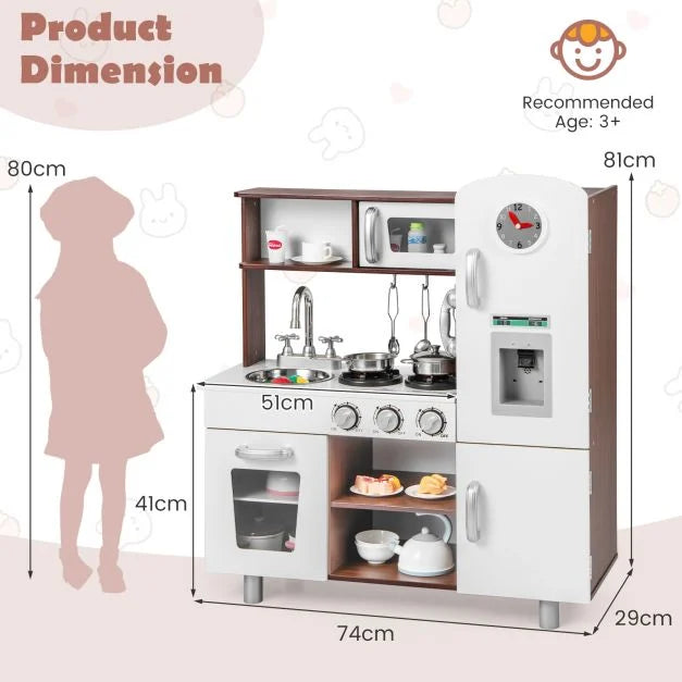 Toddler Pretend Play Kitchen Set with Lights & Sound Features