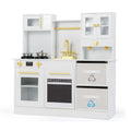 Wooden Kids Play Kitchen with Stove, Sounds & Sink for Pretend Play