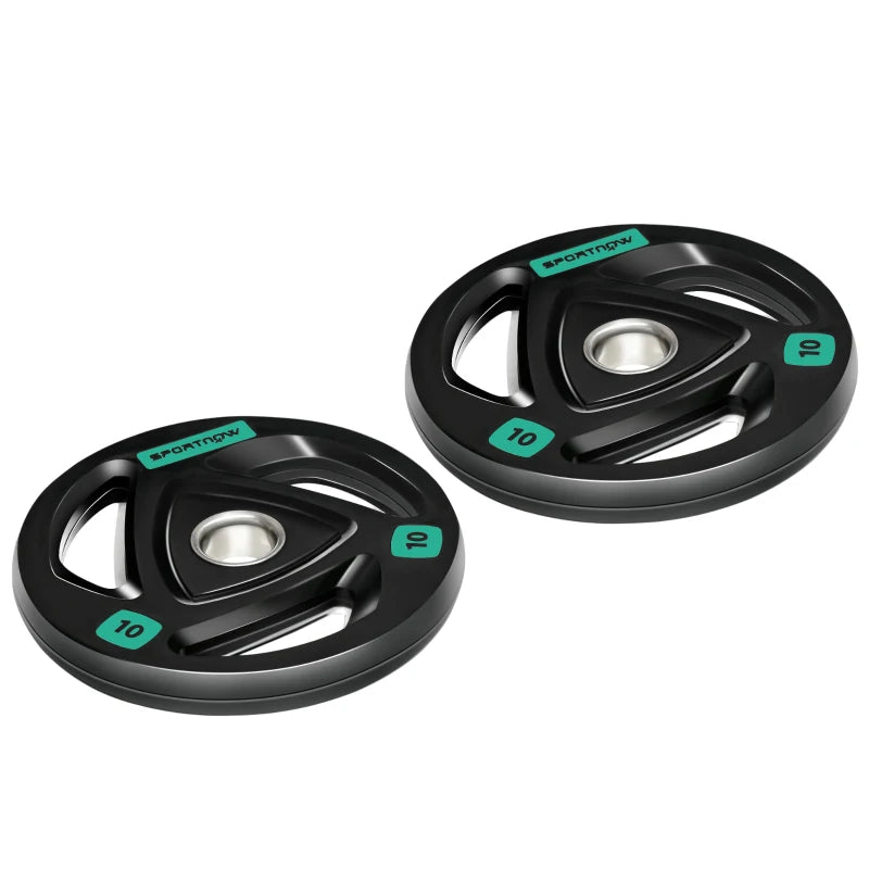 Olympic Barbell Plates 10kg Pair – Rubber-Coated, 5cm Hole