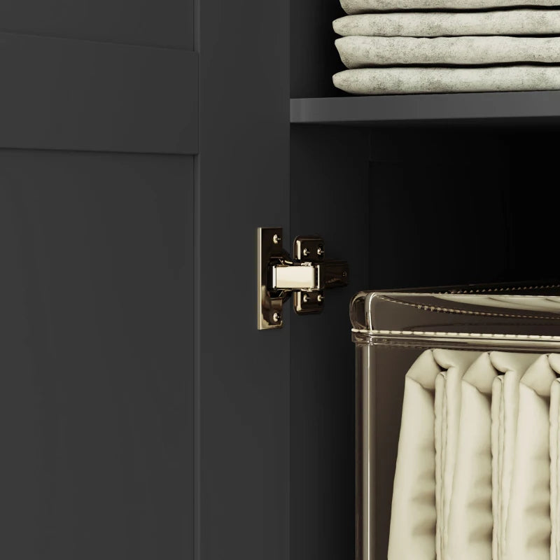 Double Door Wardrobe with Shelving – Black Bedroom Closet