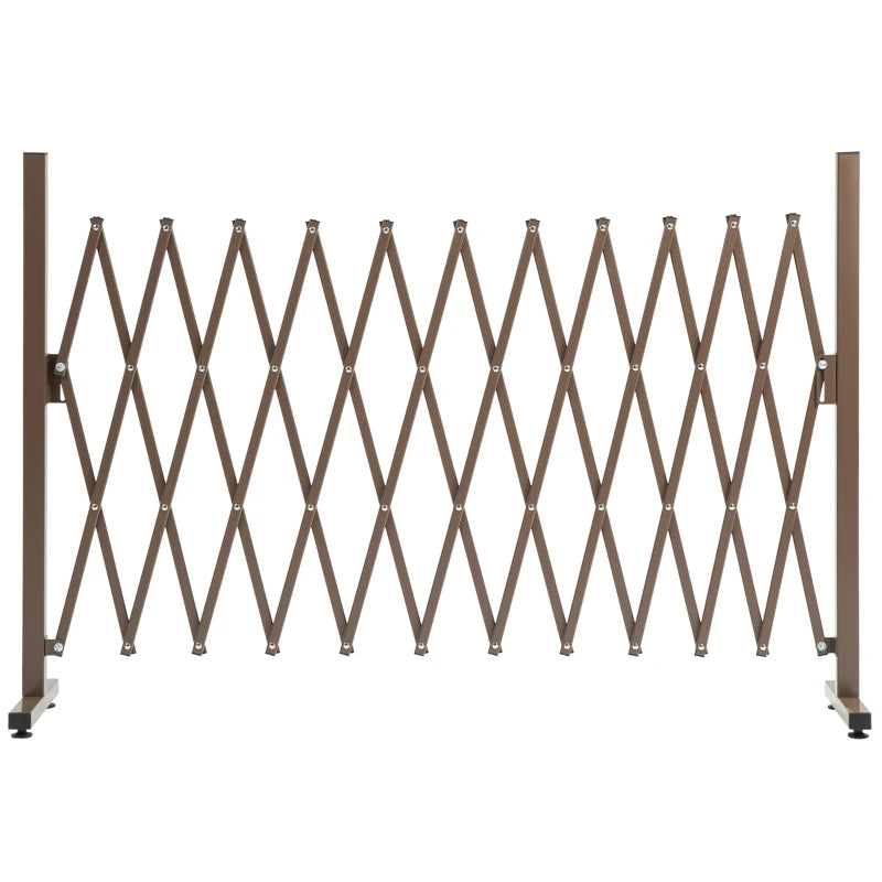 Foldable Garden Trellis Fence, Freestanding Screen Panel, 300x103.5cm, Dark Brown