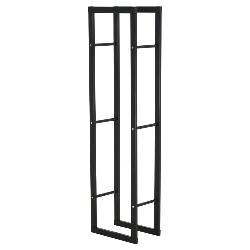 Rust-Resistant Firewood Storage Rack, Tall Metal Log Holder for Indoor or Outdoor Use