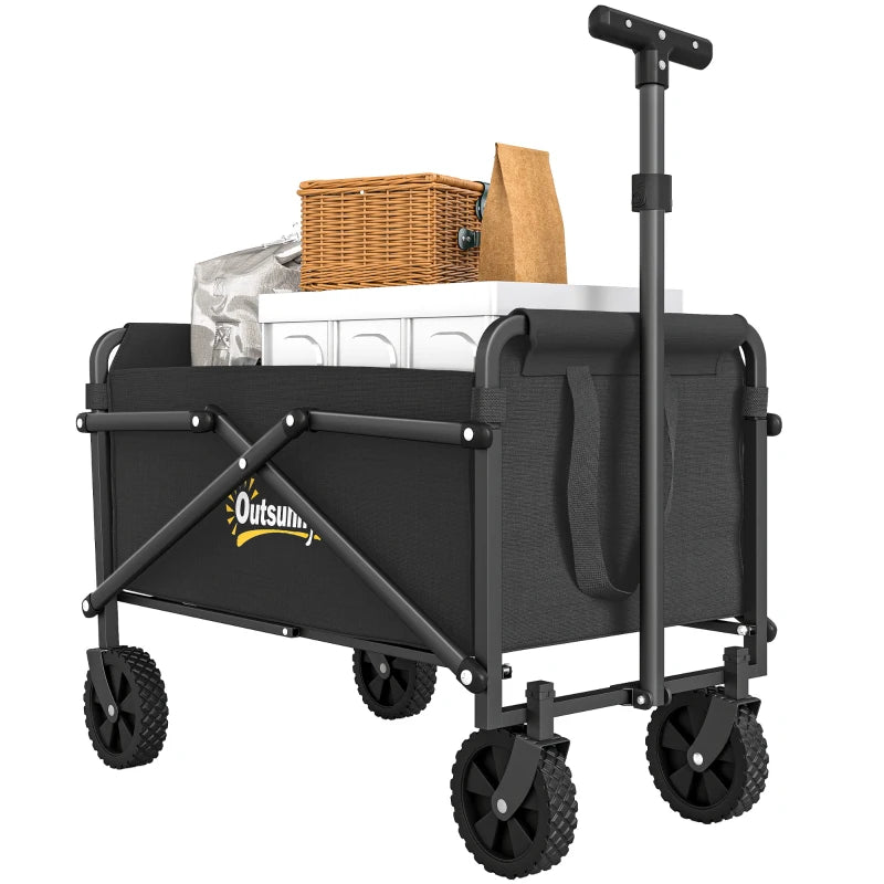 Heavy Duty Folding Trolley Cart with Wheels, Adjustable Handle & Carrying Bag, 41L