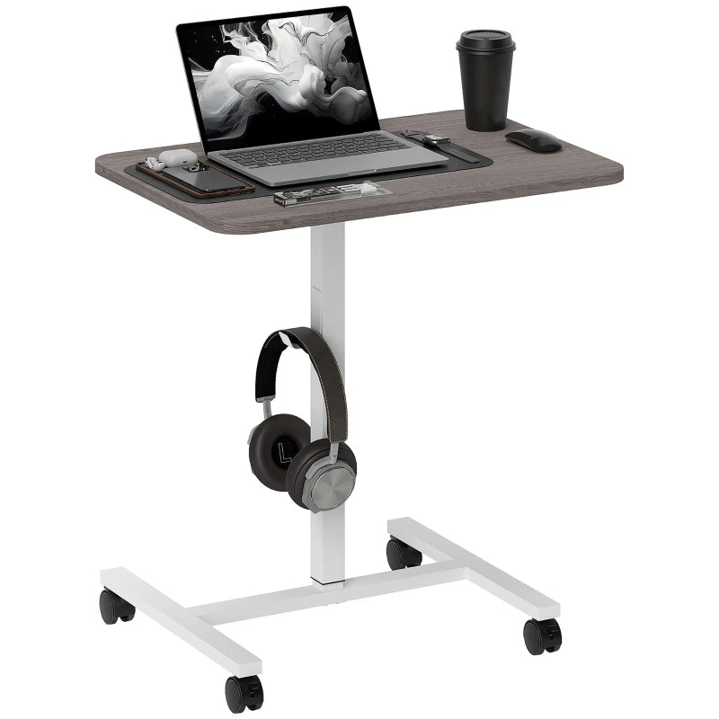White/Grey Manual Standing Desk – Adjustable 75–115cm